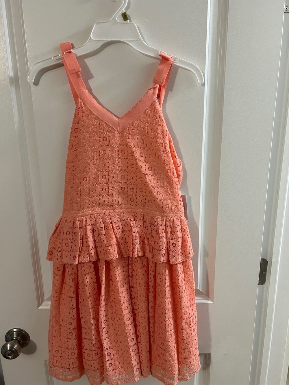 BCBGirls Coral Eyelet Ruffle Dress